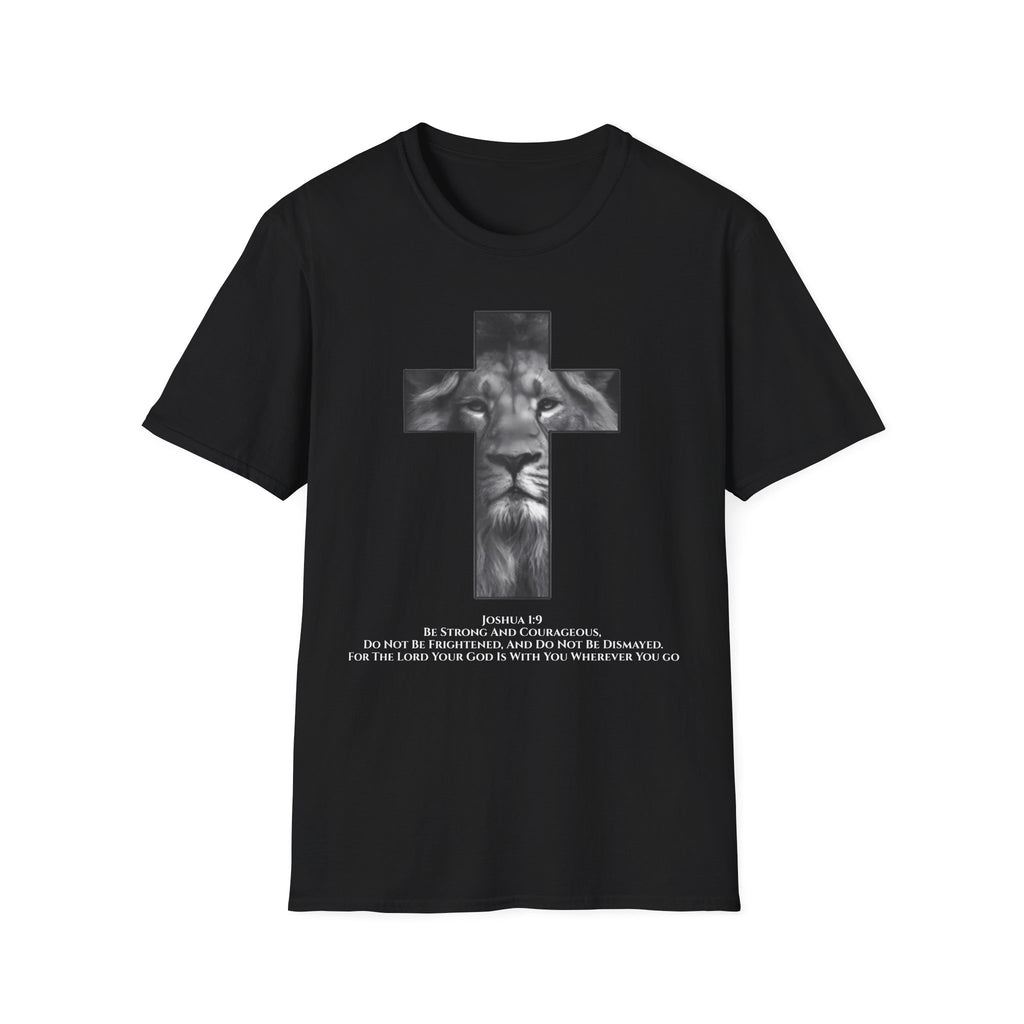 Joshua 1:9 Lion Cross T-Shirt